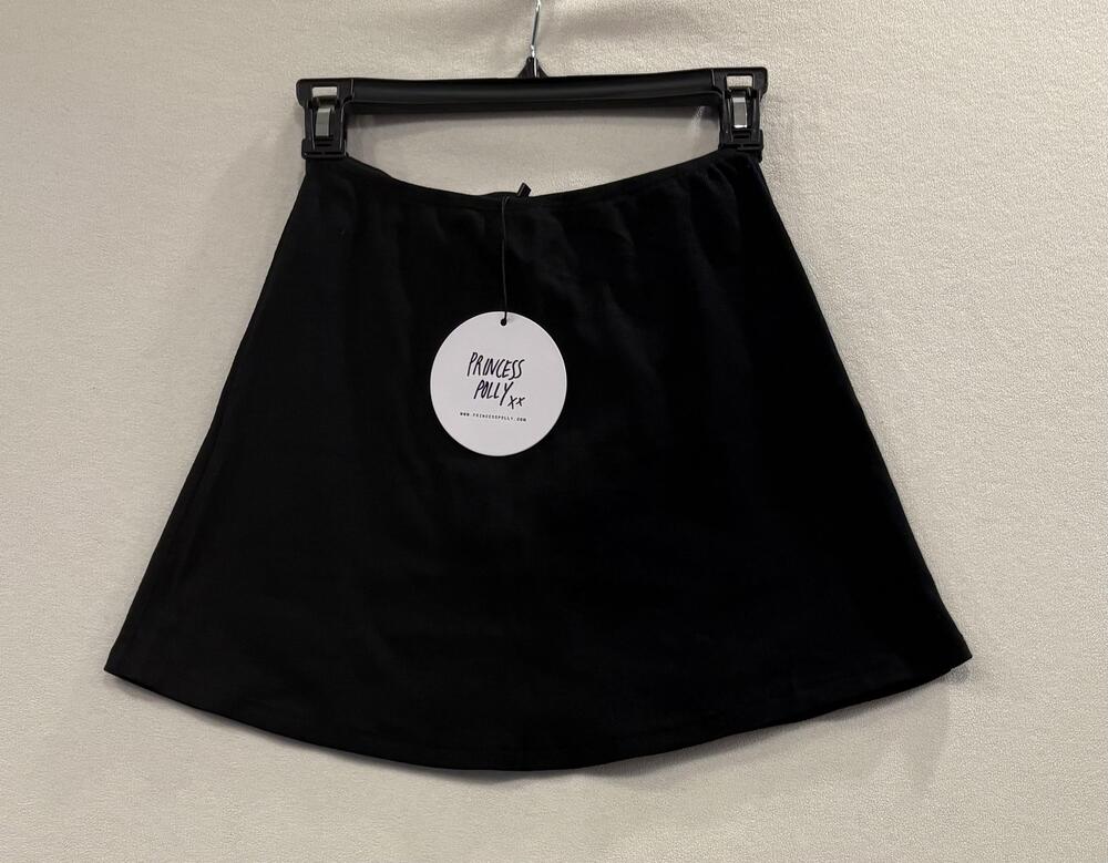 Princess Polly Skirt Womens 4 Black Banksia Mini A-Line Stretch Waist NWT